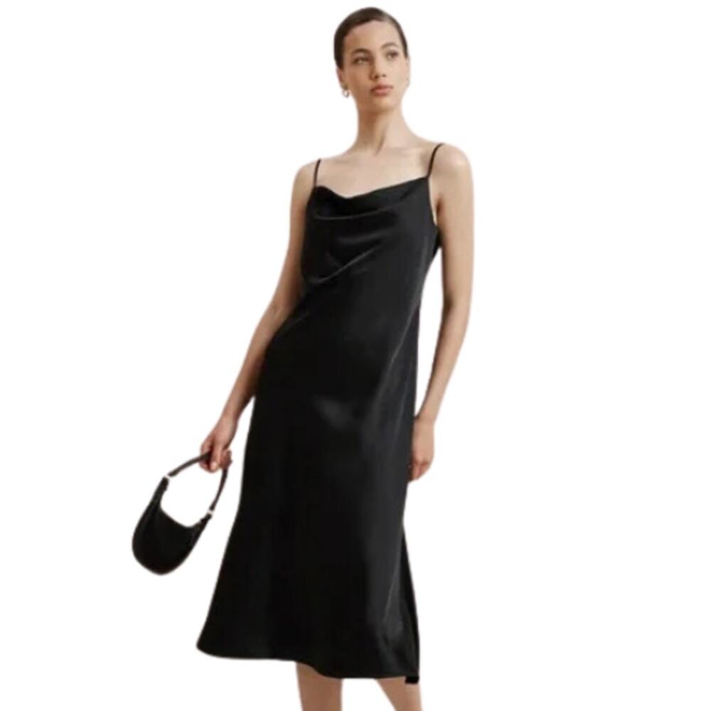 Banana Republic Cutout Midi Slip Dress in Black NWT Size XS Petite